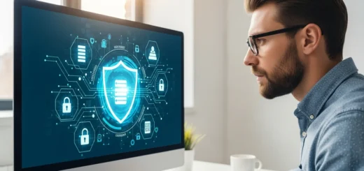 A professional reviewing a CCPA compliance guide for websites on a modern digital interface.