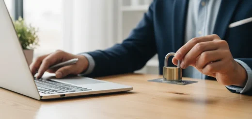 A man using his laptop to learn how to freeze credit to prevent identity theft and secure his personal finances.