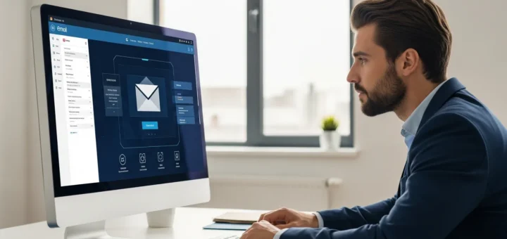 A professional man examining a suspicious message to learn how to identify phishing emails 2026.