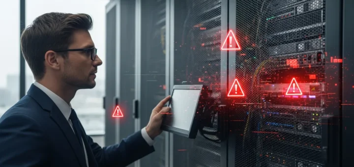 A digital security breach illustrating the knd operation malware threat to sensitive server data.