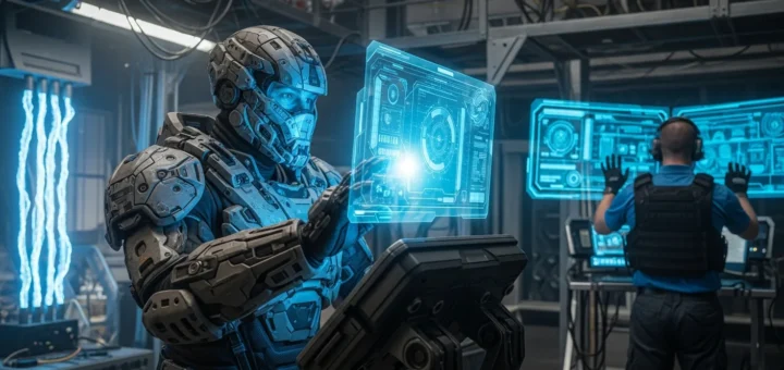 Strategic gameplay showing a player performing malware disinfection warframe tactics in a high-tech lab.