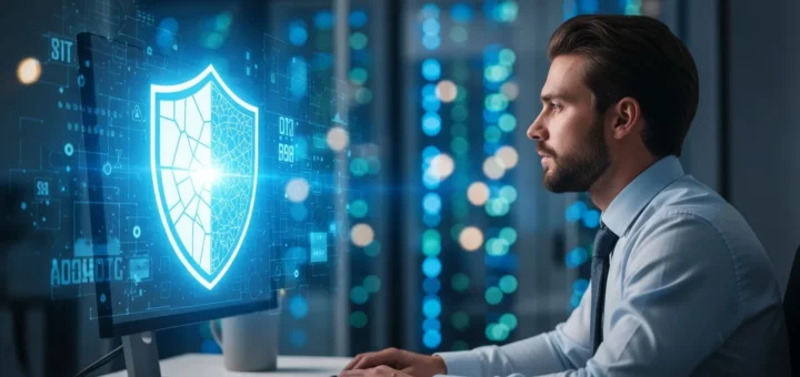 A man analyzing gaps since most malware protection strategies are 100 percent effective only against known threats.