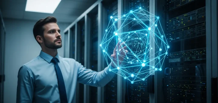 A conceptual visualization of digital security and post-quantum cryptography explained for protecting sensitive data.