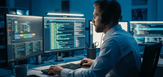 A cybersecurity expert using Wireshark malware and forensics tools to analyze suspicious network traffic on a computer.
